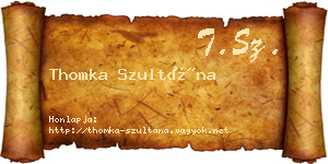 Thomka Szultána névjegykártya